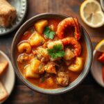 Savory seafood gumbo: rich southern coastal flavor.