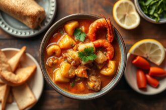 Savory seafood gumbo: rich southern coastal flavor.