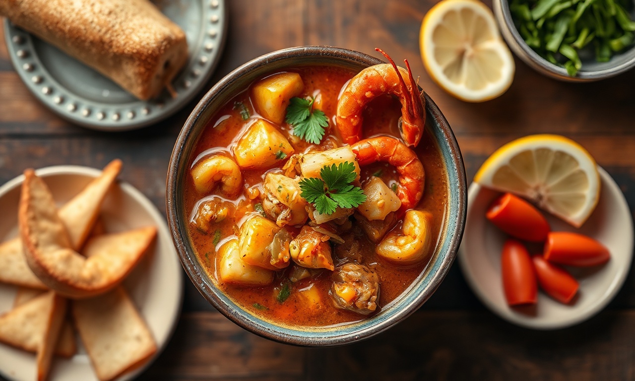Savory seafood gumbo: rich southern coastal flavor.