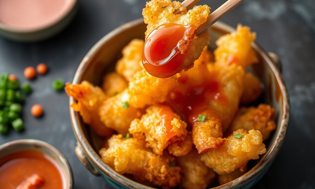 Crispy veggie tempura with perfect dipping sauce.