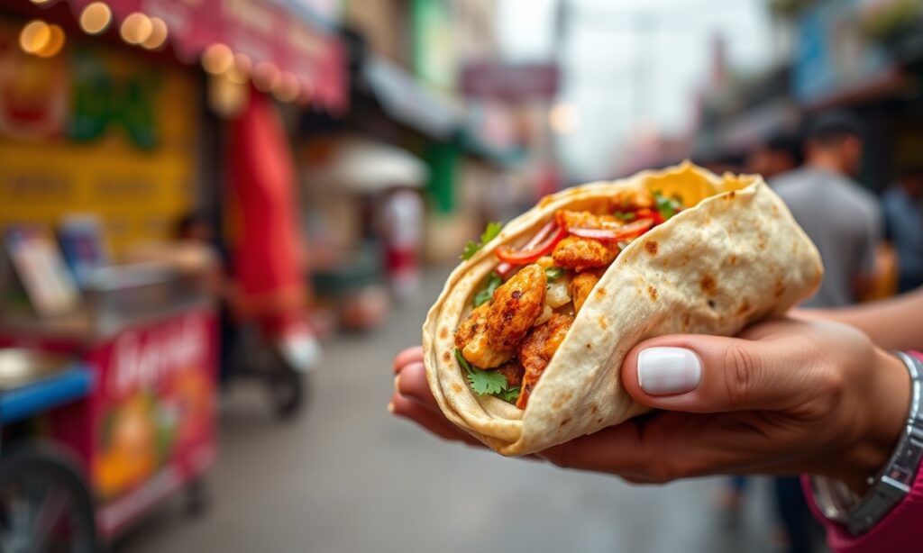 Flavorful Chicken Tikka Kathi Roll, street food story.