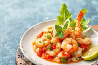 Zesty shrimp ceviche: bright, refreshing coastal delight recipe.