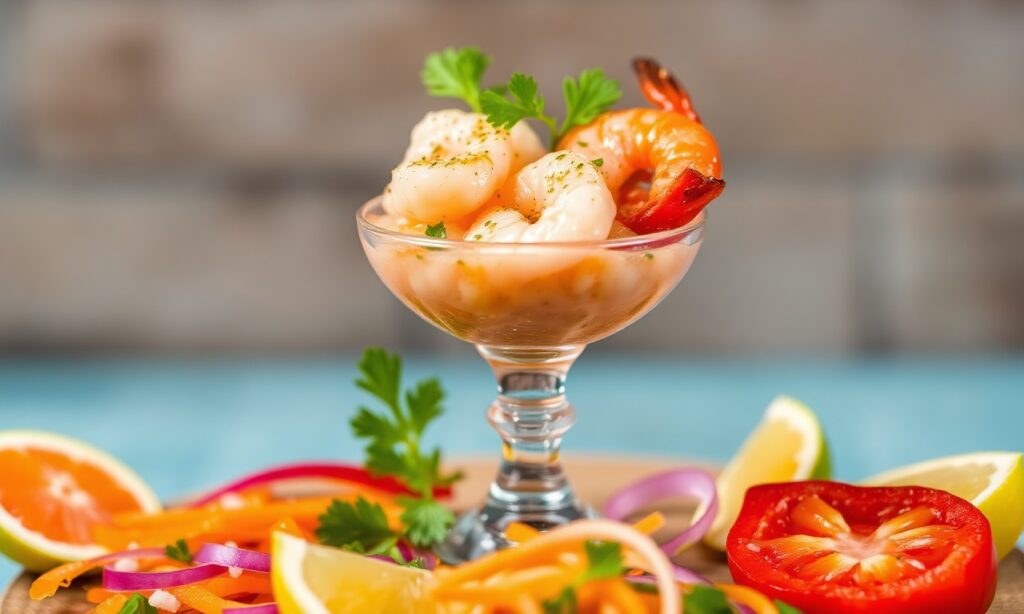 Zesty shrimp ceviche recipe: refreshing, flavorful coastal delight.