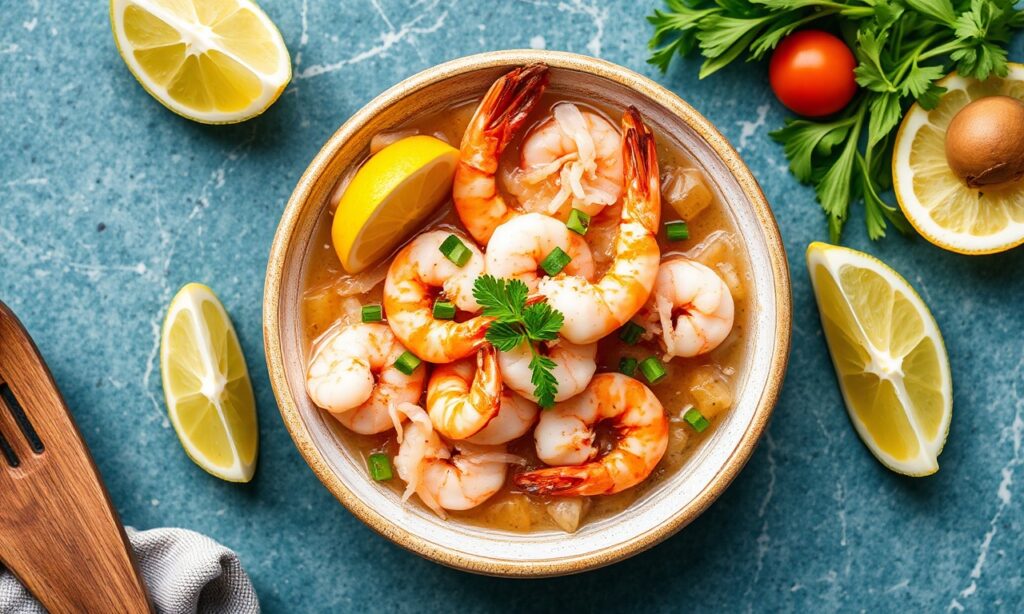 Zesty shrimp ceviche: refreshing coastal delight recipe photo.