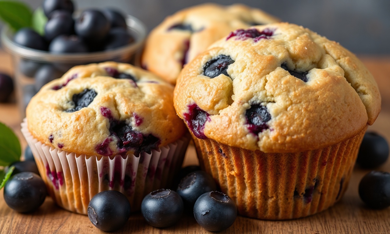 Baking perfect blueberry muffins: fluffy, moist, and delicious recipe.