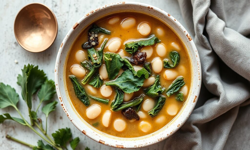 Hearty kale and white bean soup, a comforting and nutritious classic recipe.