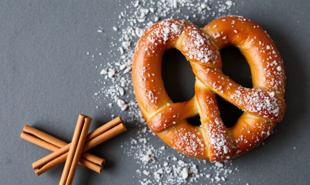 Sweet cinnamon sugar pretzels, a delightful baked treat.