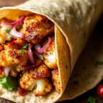 Bold flavorful roasted cauliflower shawarma wraps recipe.