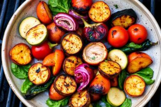 Perfectly charred grilled veggie platter recipe for ultimate flavor.