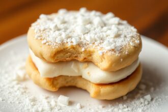 Chile sweet alfajores dusted in coconut delight.