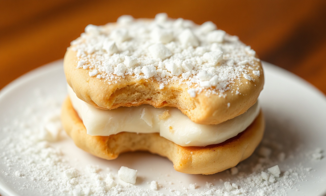 Chile sweet alfajores dusted in coconut delight.