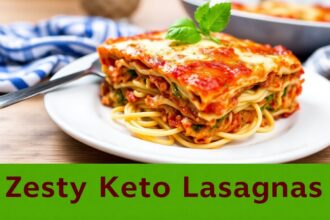 Zesty keto lasagna with delicious zucchini noodles.