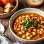 Hearty white bean chili: comforting, traditional recipe.