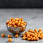 Spicy buffalo roasted chickpeas: crunchy protein boost.