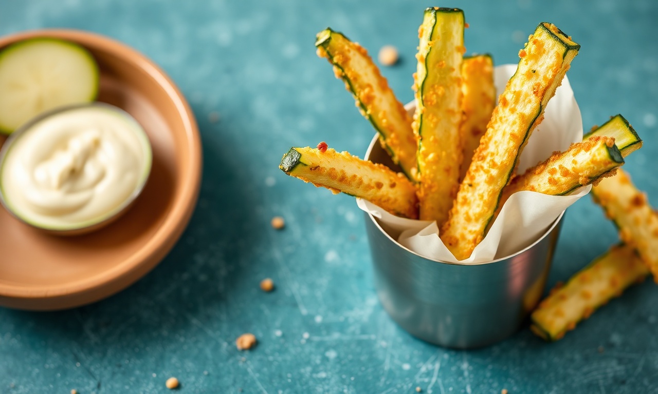 Magical crispy zucchini fries, delicious and healthy snack.