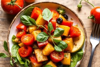 Modern ratatouille: easy floral twist on traditional dish.