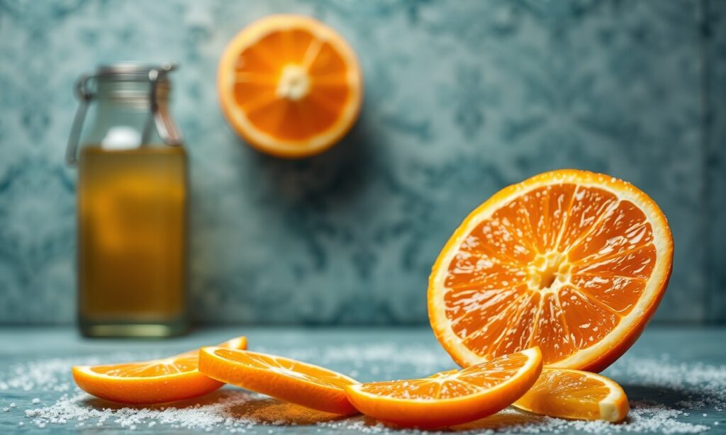 Candied orange peel: sweet, zesty, and delicious citrus treat.