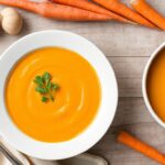 Velvety carrot ginger soup: creamy, zesty, and delicious.