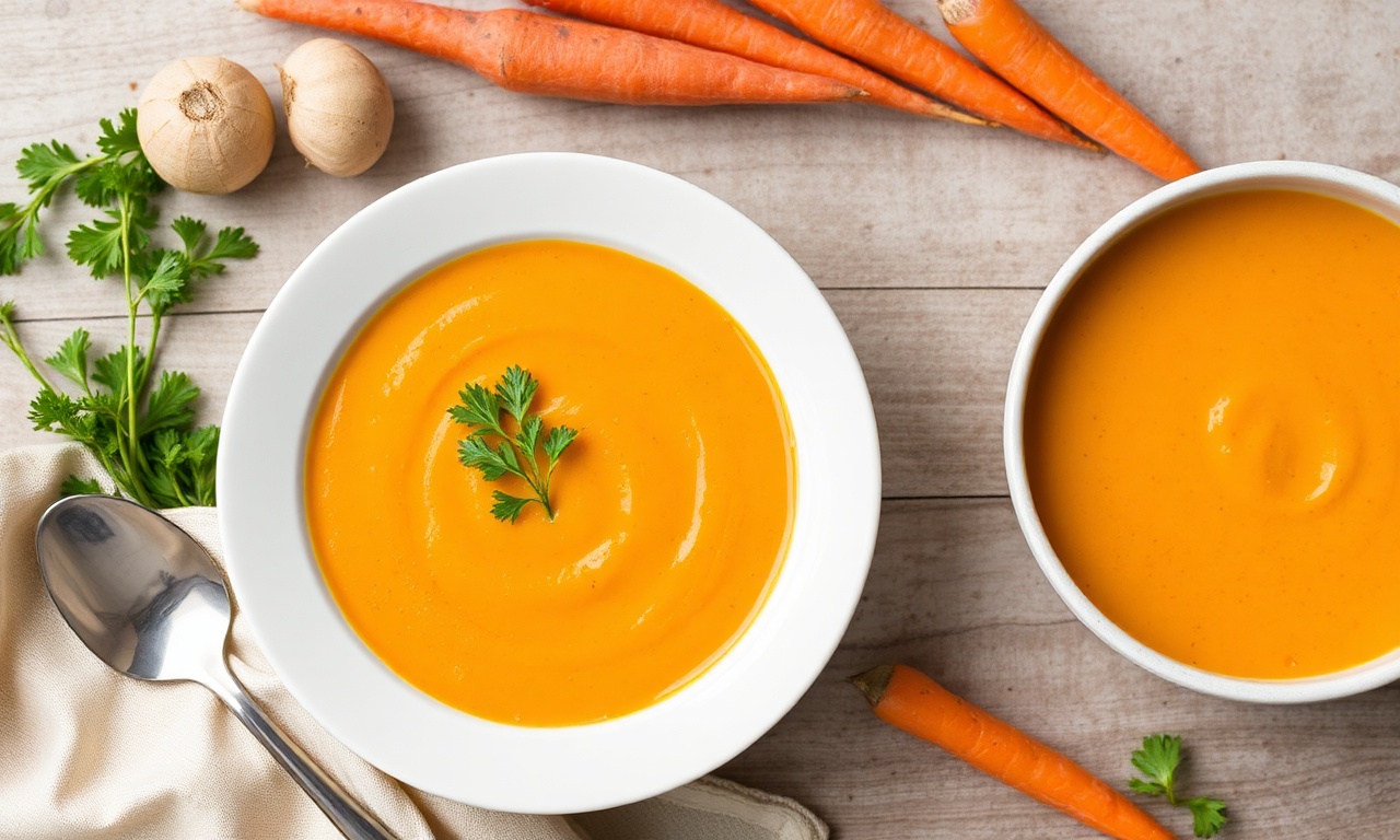 Velvety carrot ginger soup: creamy, zesty, and delicious.