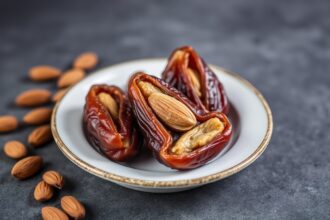 Sweet Meets dates stuffed with almond butter delight.