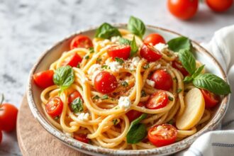 Fresh Mediterranean pasta salad, a flavorful classic twist.