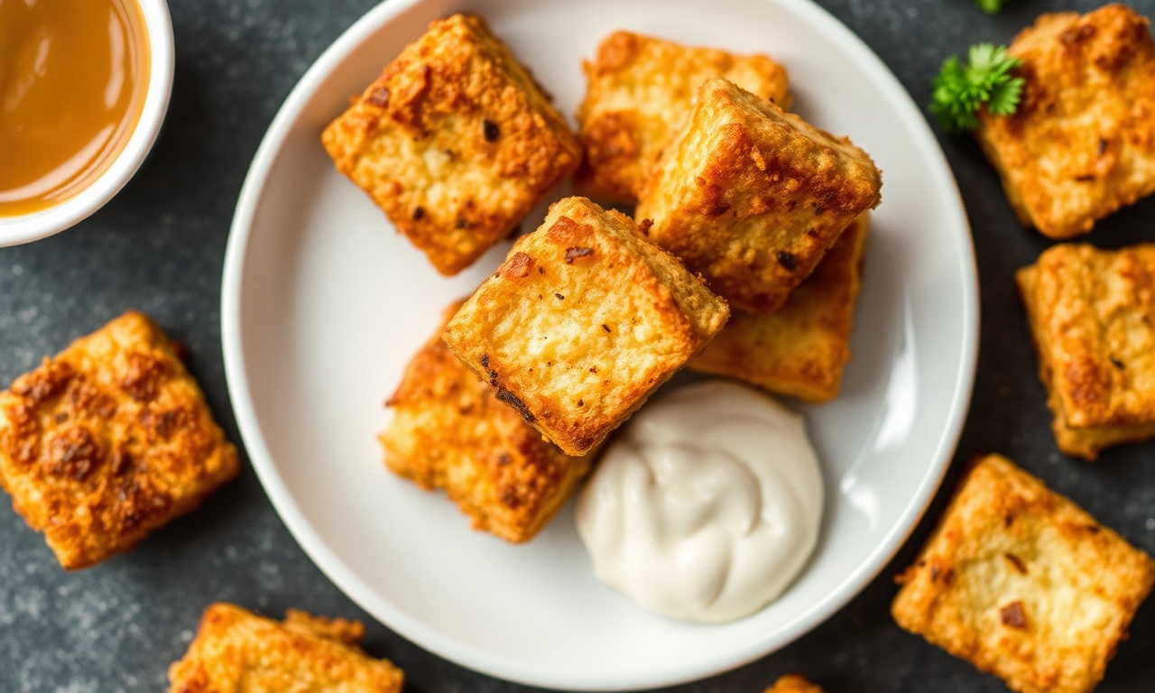 Crispy air fryer tofu nuggets, healthy and easy.