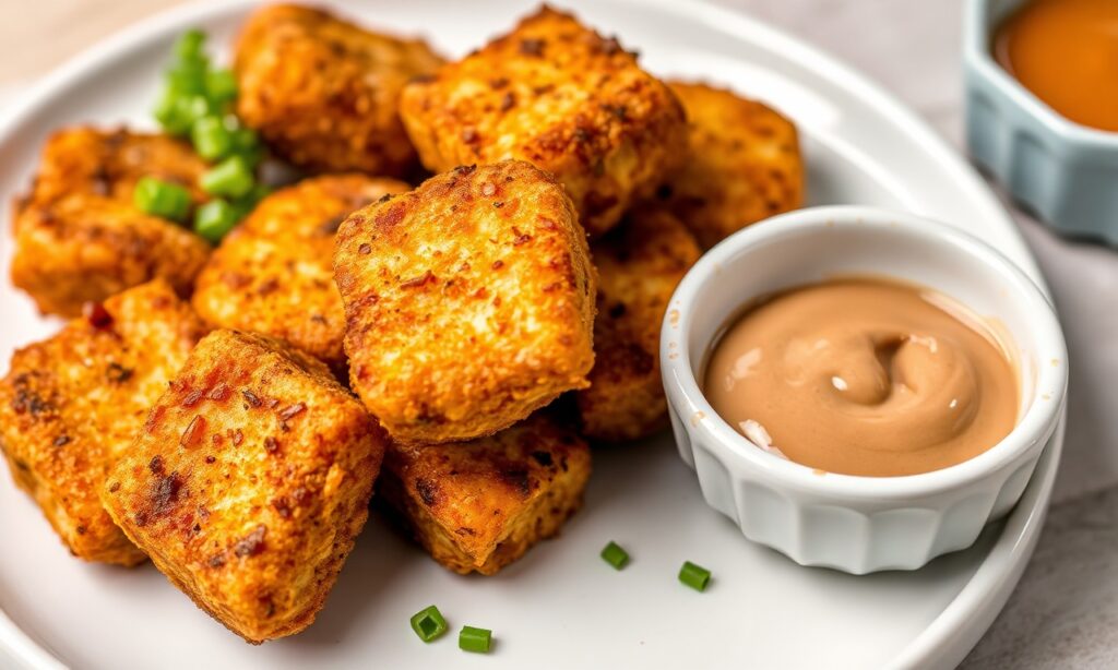 Crispy air fryer tofu nuggets: healthy, easy, wholesome bites.