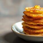Golden crispy potato stacks, a delicious layered delight.