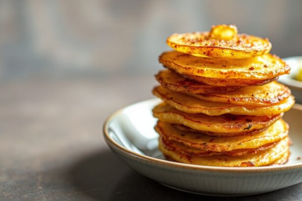 Golden crispy potato stacks, a delicious layered delight.