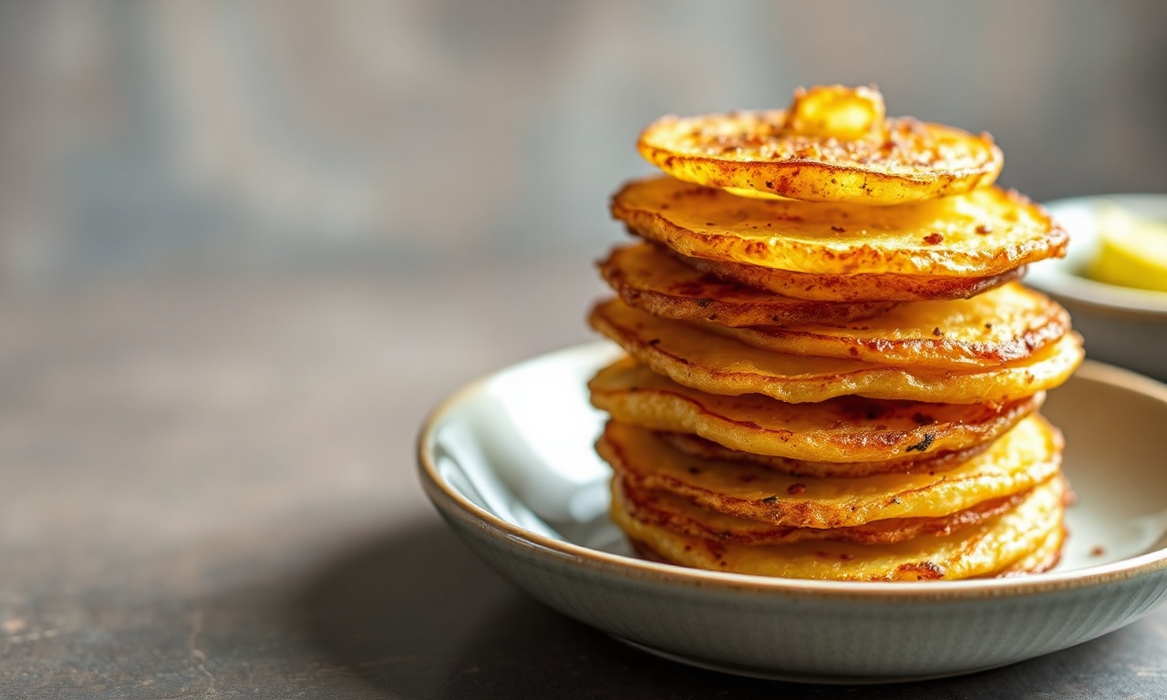 Golden crispy potato stacks, a delicious layered delight.