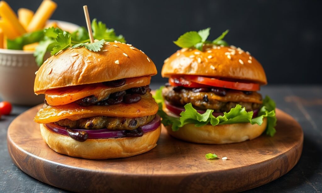 Hearty sweet potato black bean burgers: a tasty, nourishing twist.