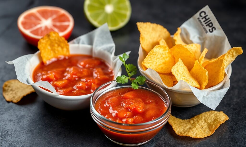 Chips salsa magic: irresistible duo, culinary art.