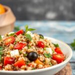 Mediterranean Magic: Greek quinoa salad, fresh and flavorful.