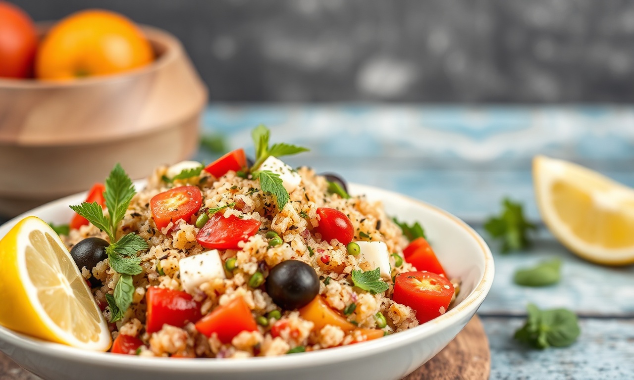 Mediterranean Magic: Greek quinoa salad, fresh and flavorful.