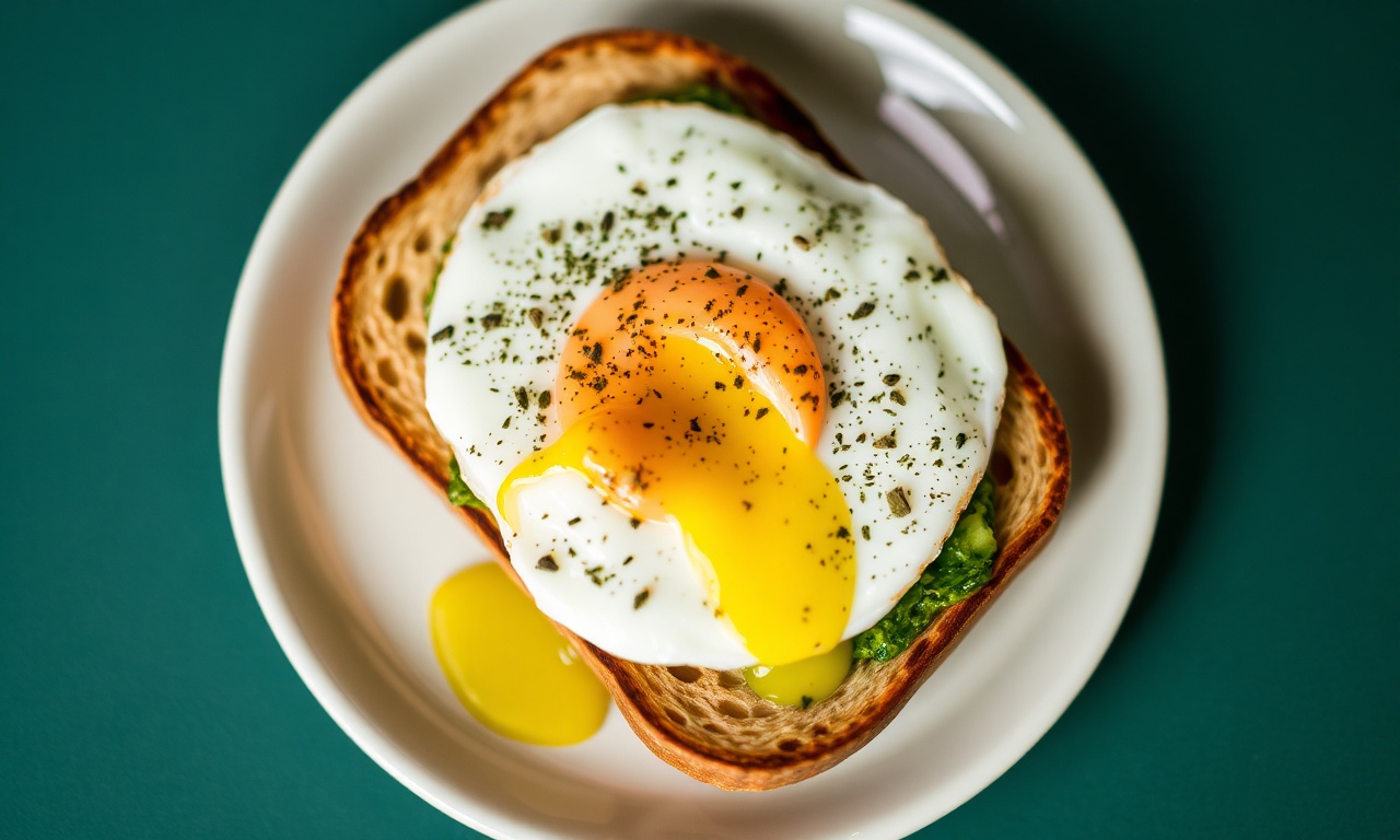 Elevate breakfast: Pesto eggs perfection on sourdough toast.