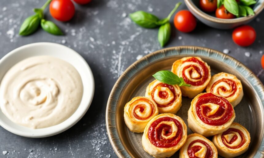 Delightful sun-dried tomato basil pinwheels recipe inspiration.