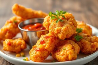 Crispy spicy crab corn fritters with a flavorful twist.