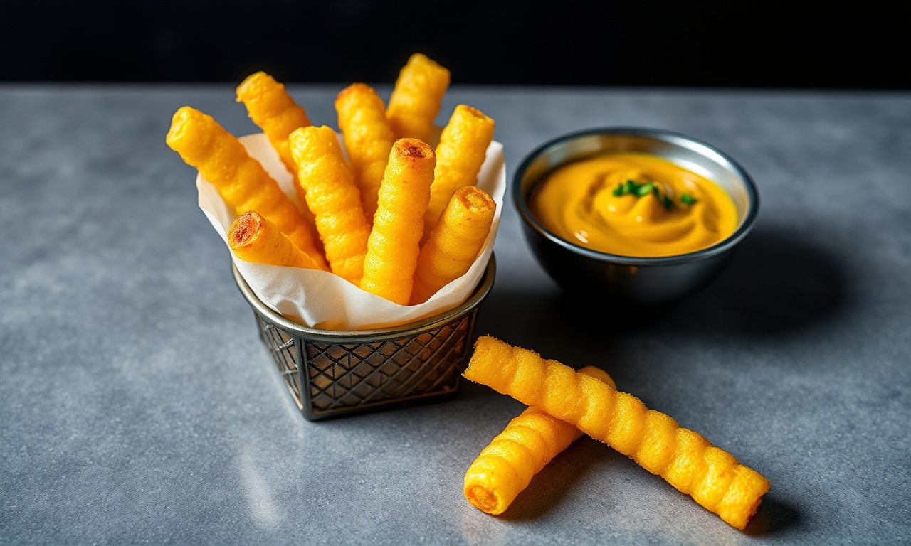 Golden polenta fries with zesty marinara dip.