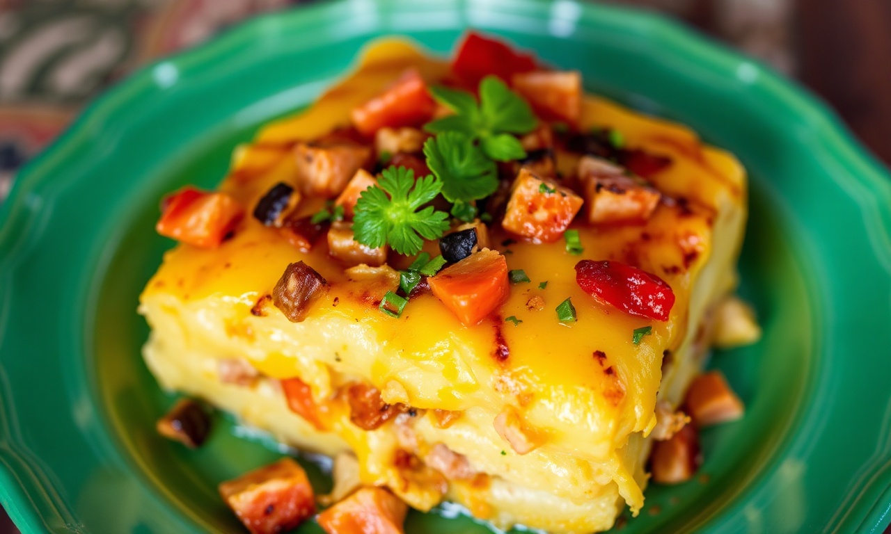 Vibrant Causa Rellena: Peruvian potato casserole dish, a delicious delight.