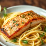 Zesty salmon piccata, a bright citrus-kissed seafood delight.