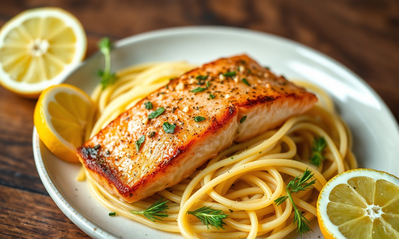 Zesty salmon piccata, a bright citrus-kissed seafood delight.