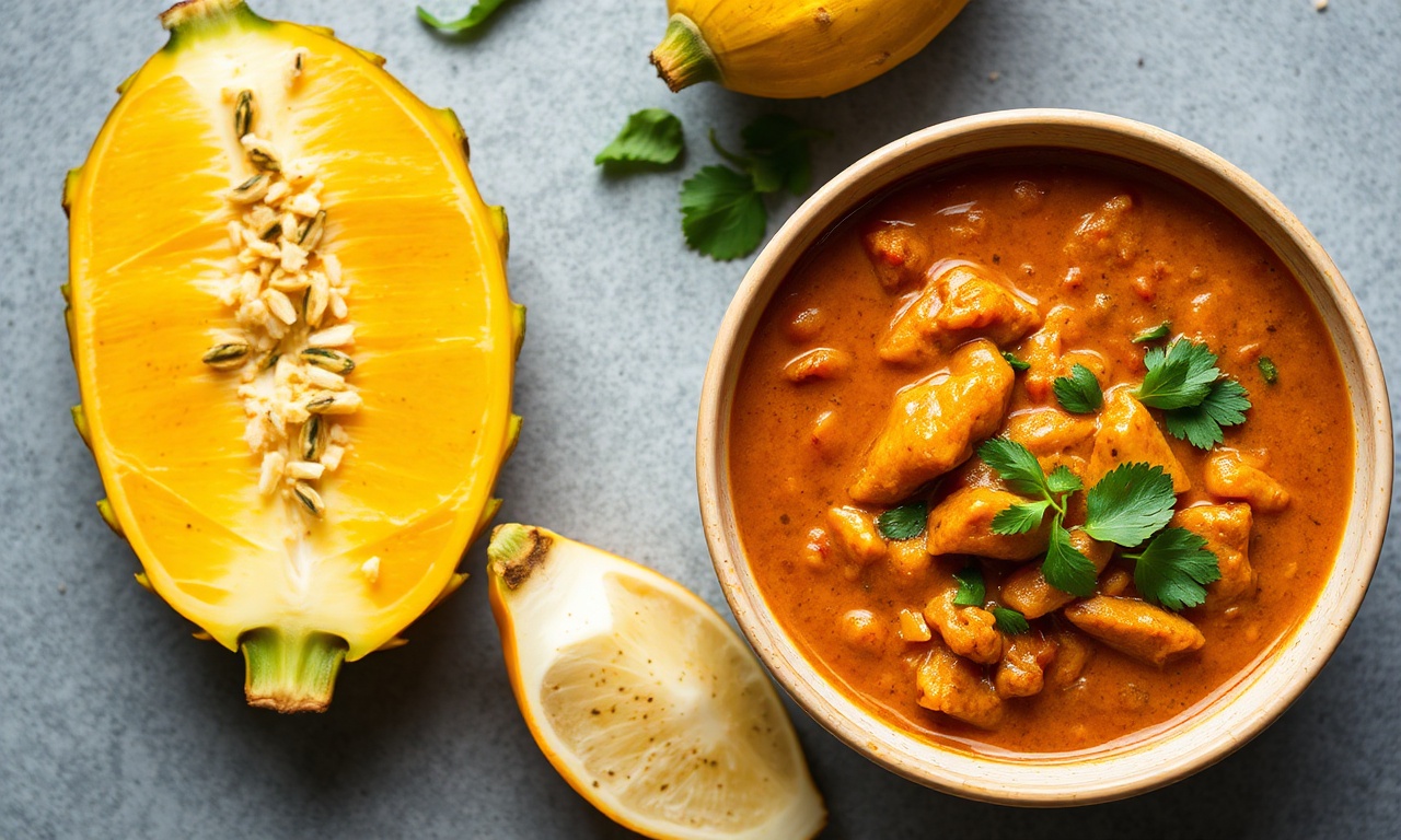 Savory jackfruit curry, a tropical twist on comfort food.