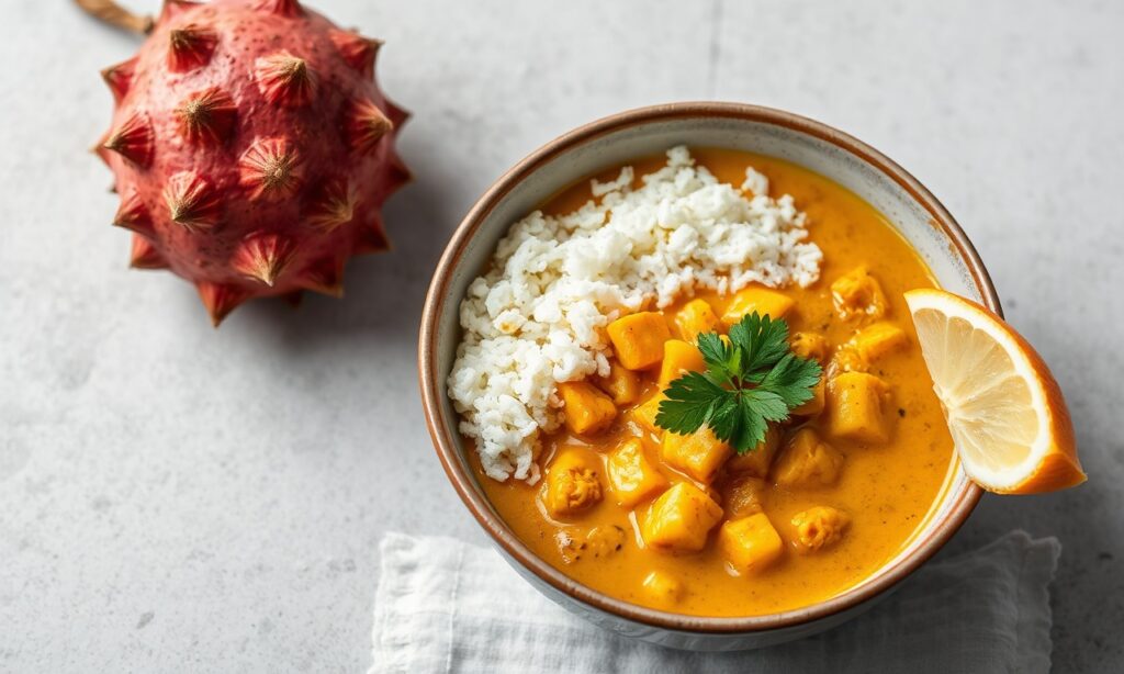 Delicious Jackfruit Curry: Tropical comfort food twist.