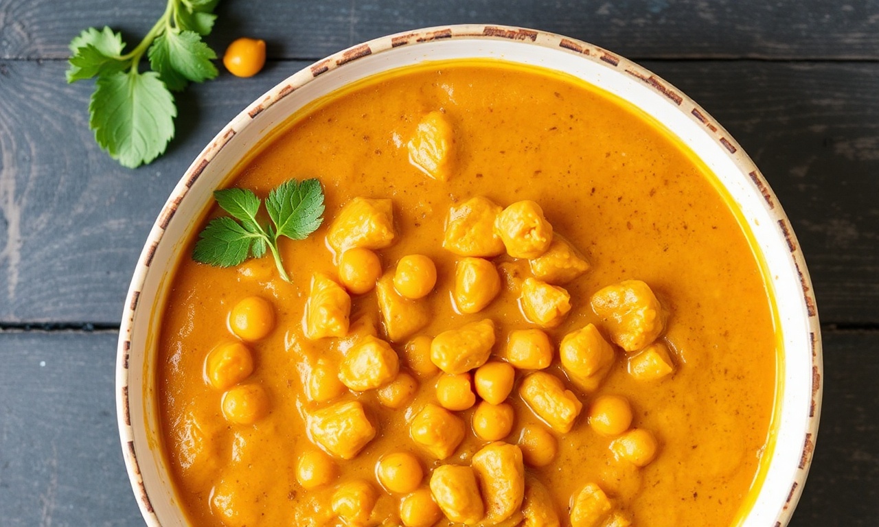 Hearty pumpkin curry with chickpeas, a flavorful fall feast.