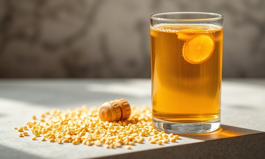 Golden Elixir: Fonio & honey drink, ancient tradition, modern wellness.
