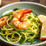 Zesty garlic shrimp with zoodles, a fresh dinner.