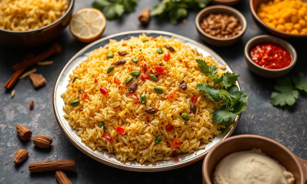Poha Uncovered: Spiced flattened rice, a vibrant Indian breakfast delight.