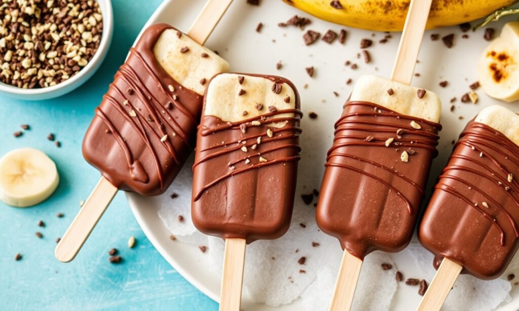 Chill Thrill: Decadent chocolate-dipped banana pops for ultimate indulgence.