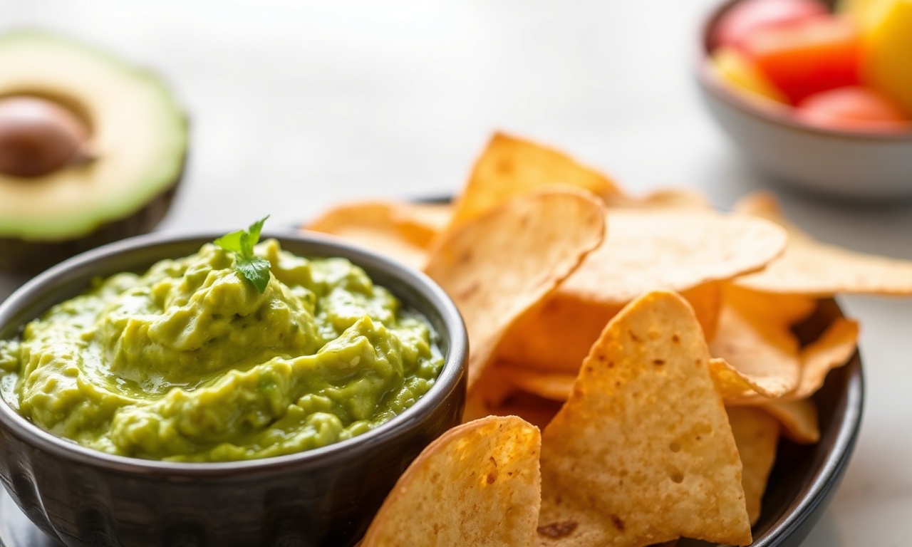 Perfect pair: guacamole with crunchy tortilla chips.