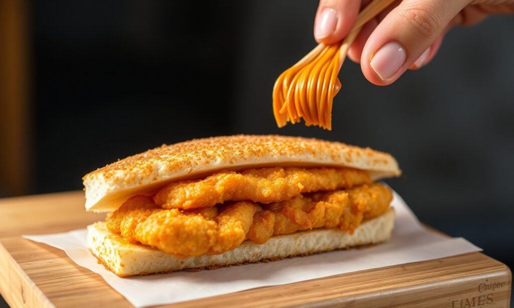 Crispy chicken katsu sando, a Japanese sandwich delight.